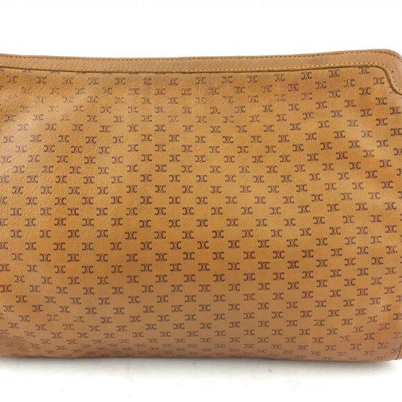 CELINE Clutch Bag Macadam Leather Authentic - Picture 2 of 7